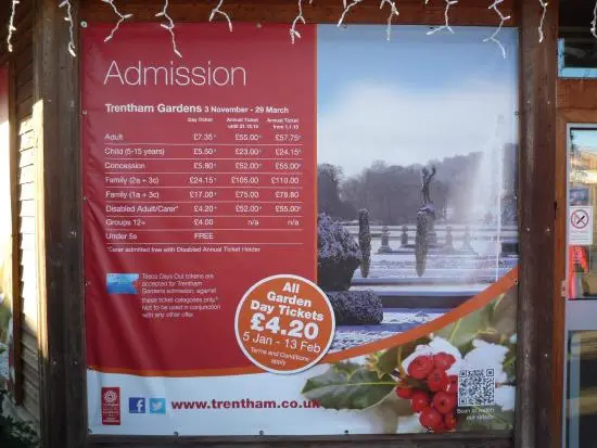 Trentham Gardens ticket prices