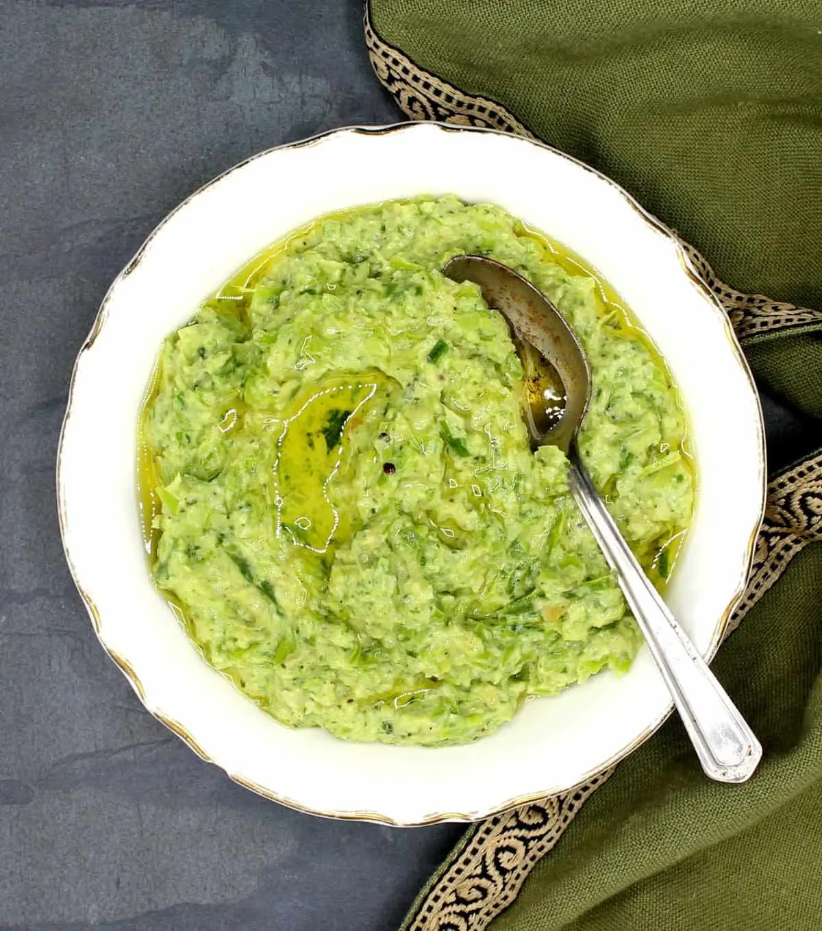 pesto dish using green garlic