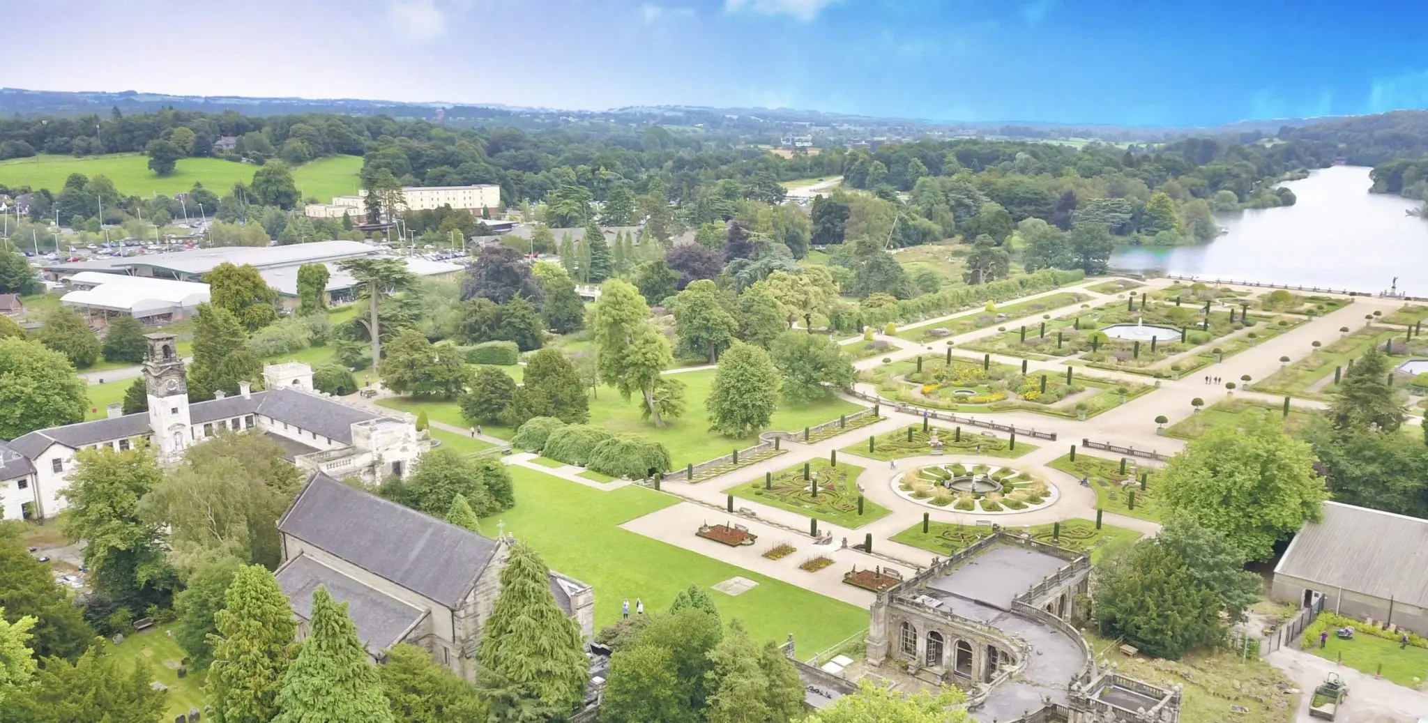 Aerial view of Trentham Gardens